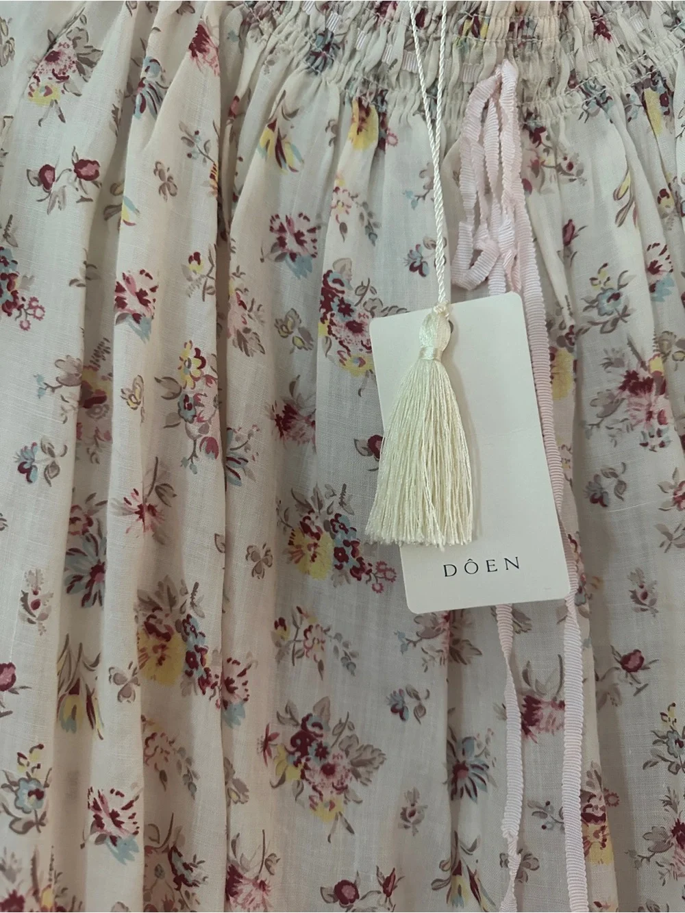 DÔEN Cream Floral Dress XS NWT - Picture 1 of 2